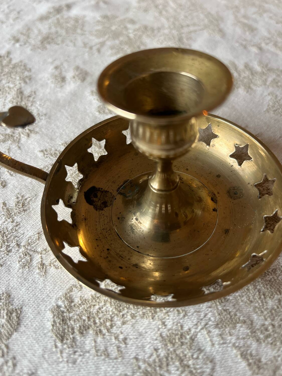 Brass cellar rat candlestick