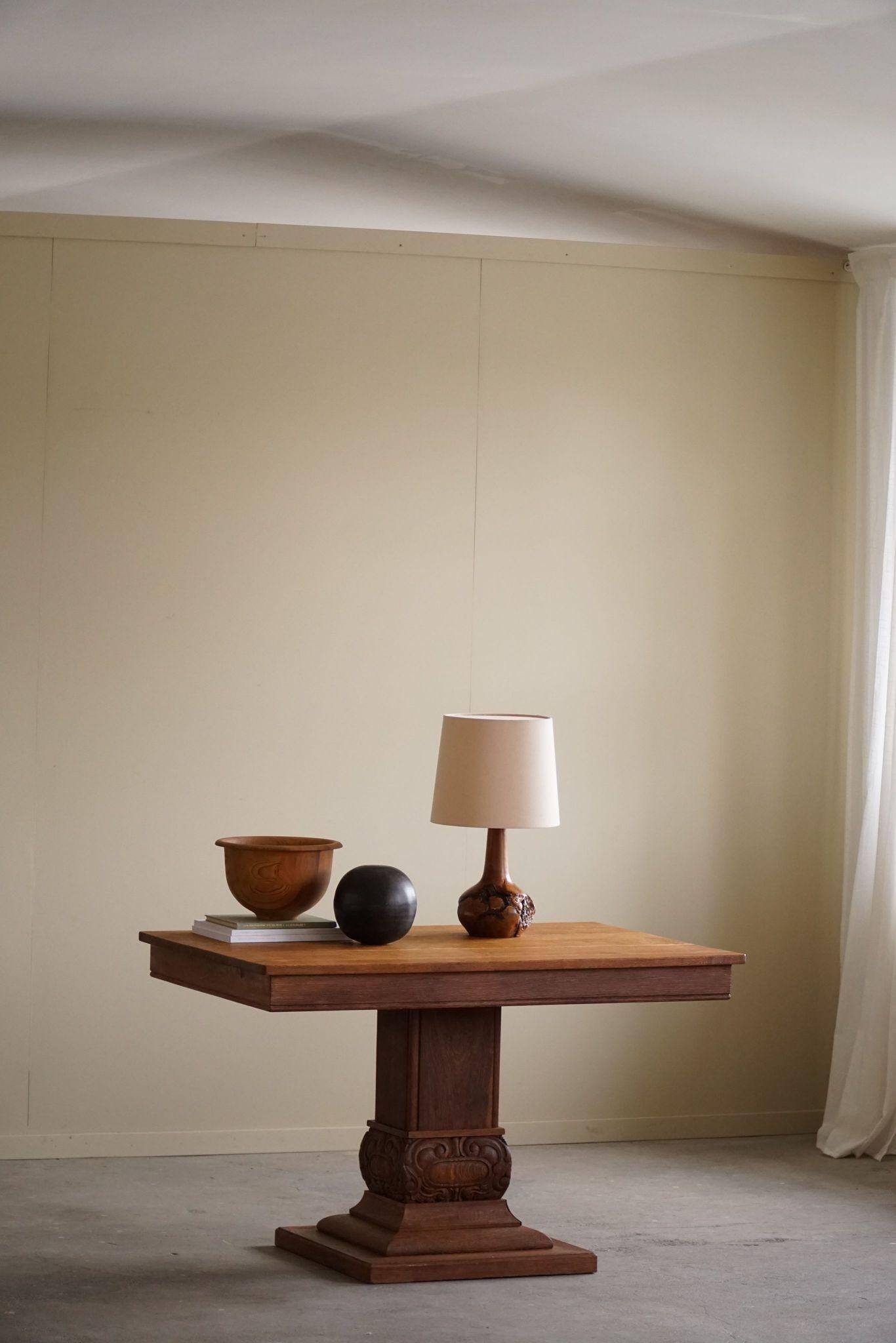 Art Nouveau dining table/desk in oak, early 20th century.
