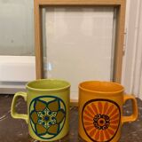 Set of Staffordshire mugs
