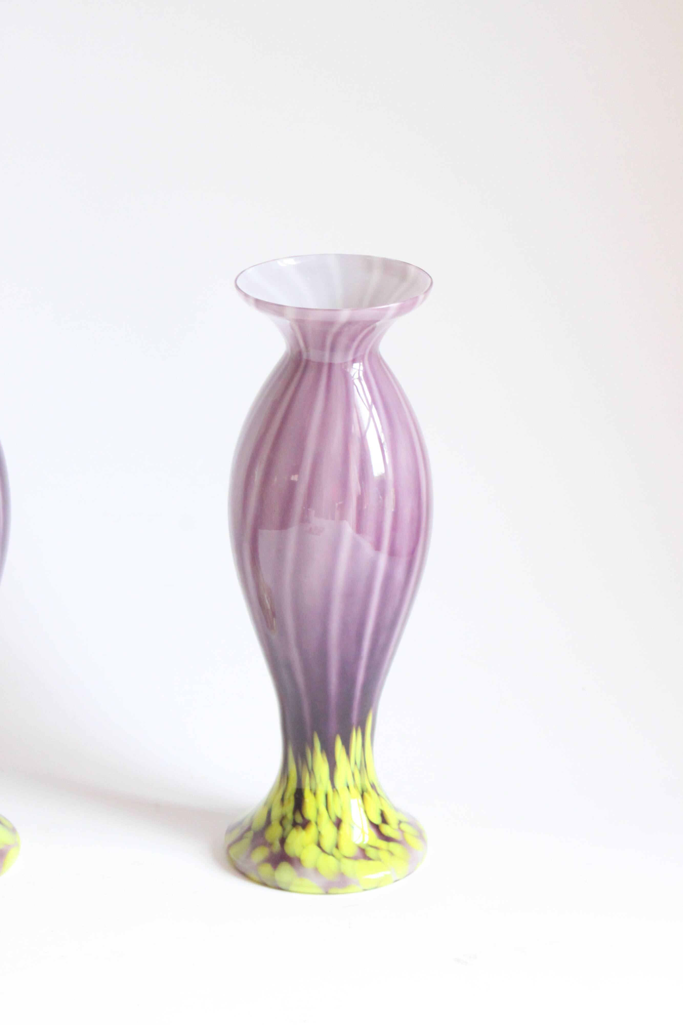 Art Nouveau glass vases by Franz Welz, Czech republic 1930s.