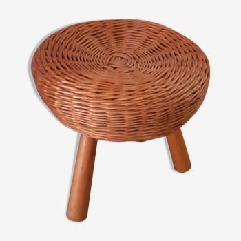 Tabouret de Tony Paul en rotin