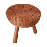 Tabouret de Tony Paul en rotin