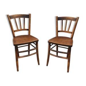 Paire de chaise bistrot en bois