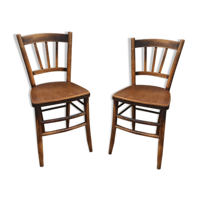 Paire de chaise bistrot en bois de hêtre