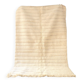Tapis marocain Beni Ourain blanc cassé. 100% pure laine, fait main. 245x160cm