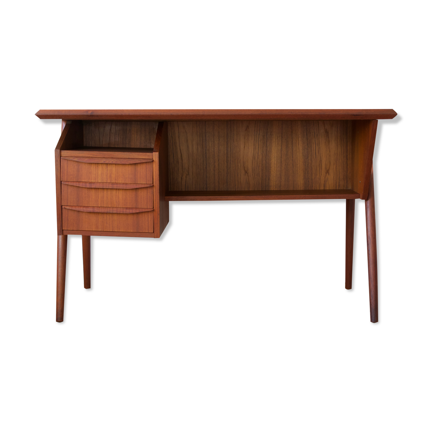 Danish Teak Floating Desk By Gunner Nielsen For Tibergaard, 1960s