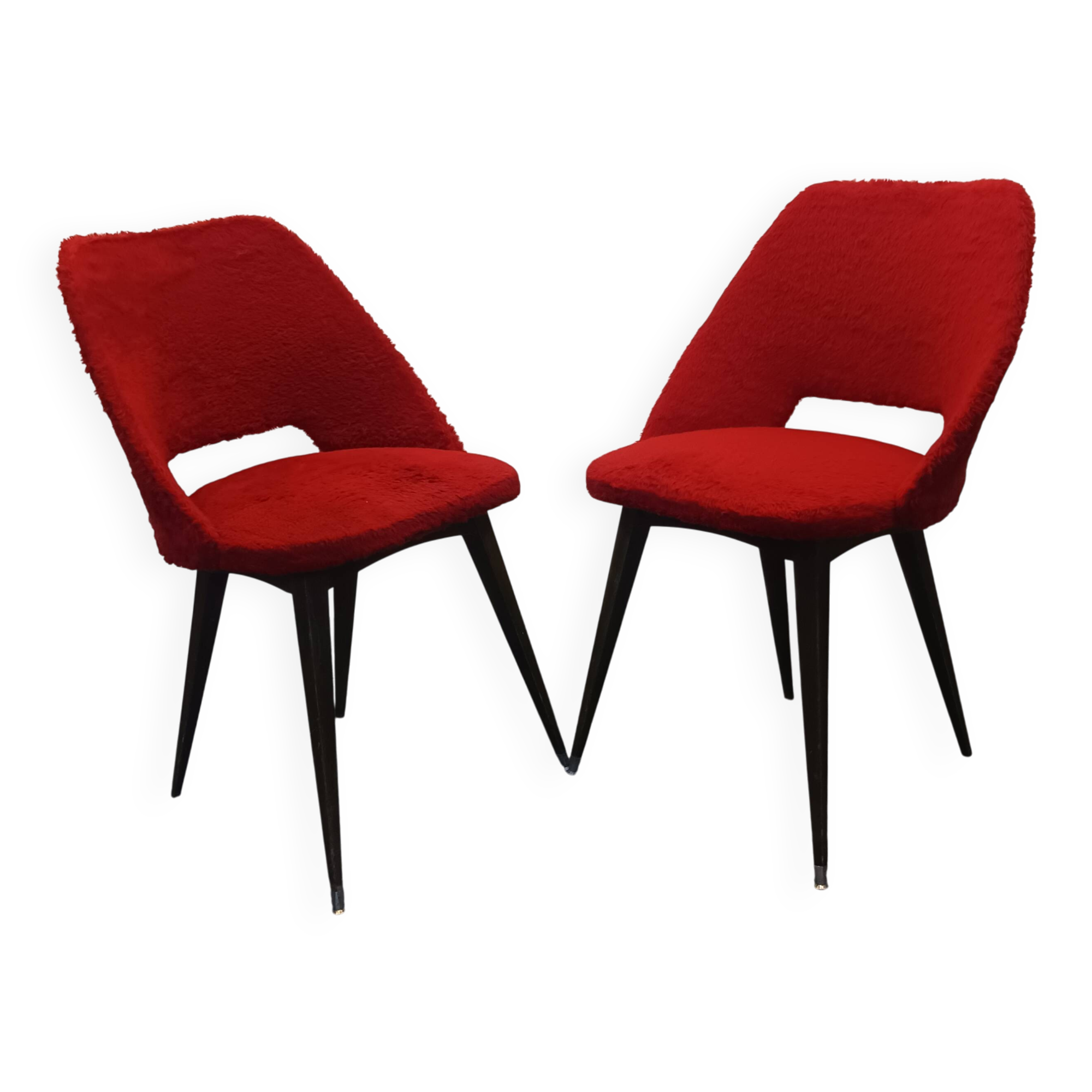 paire de chaises tonneau attribué a pierre Gariche