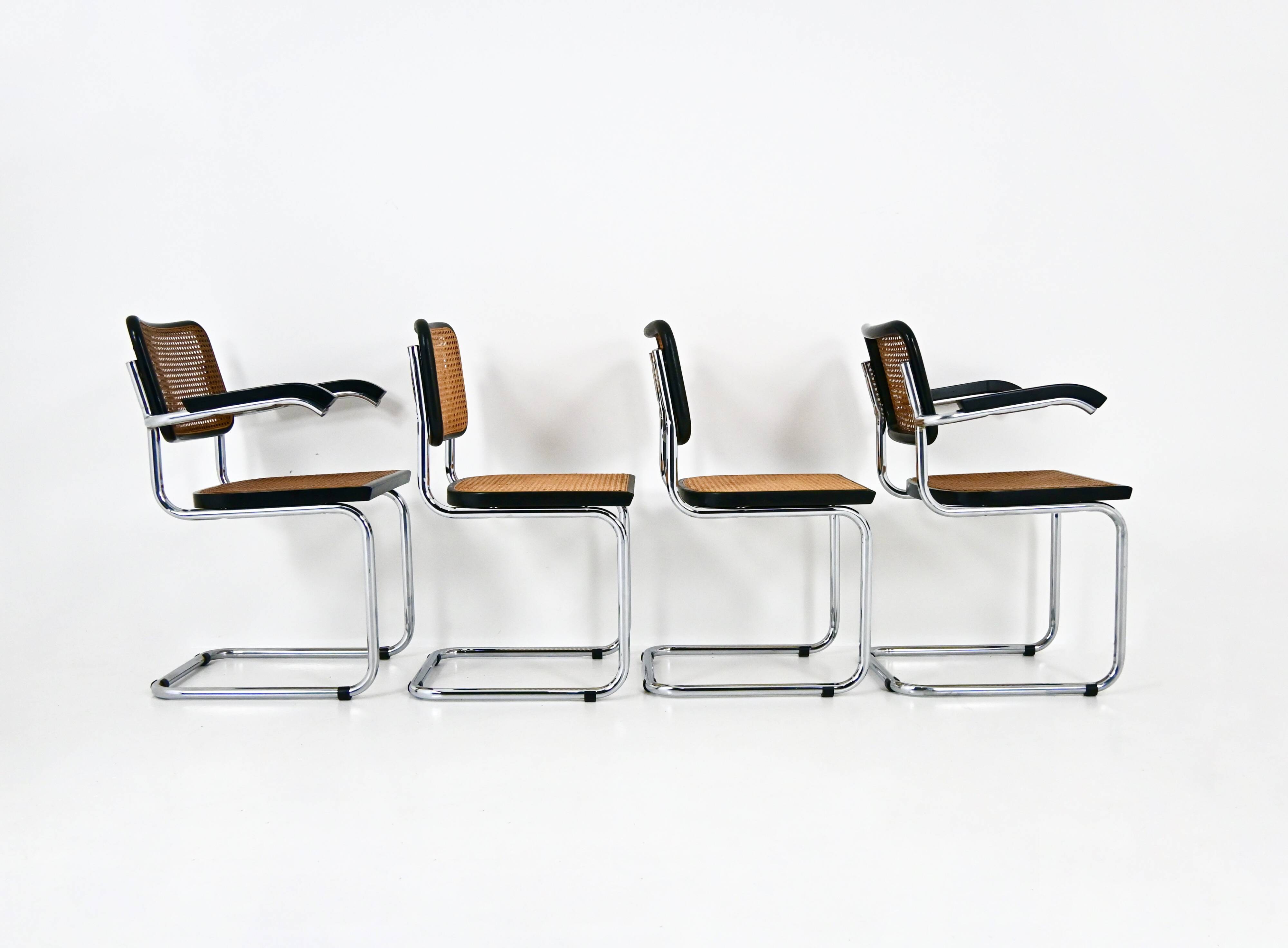 Set of 4 Dining Chairs Style B32 by Marcel Breuer