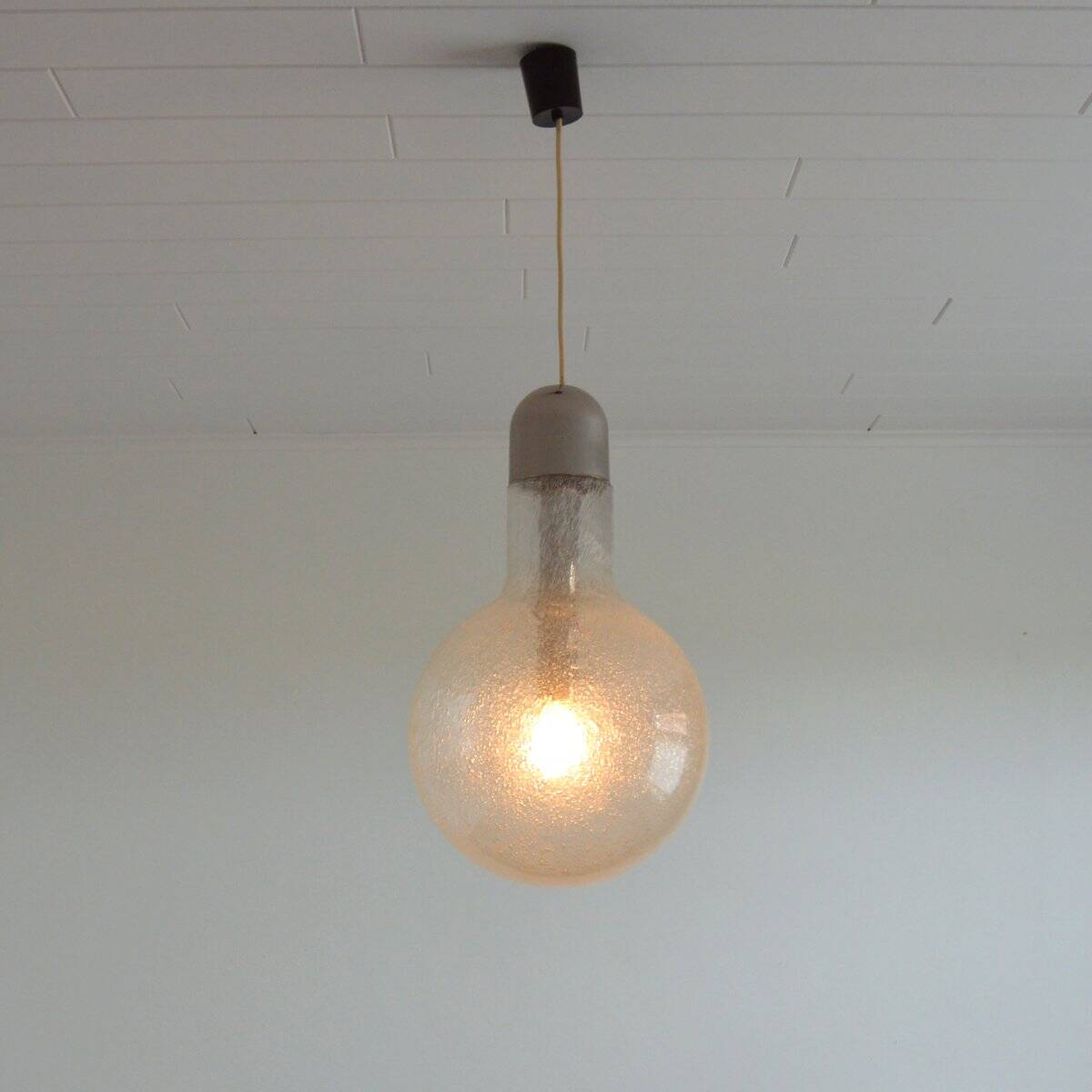 Vintage 1970s Peill and Putzler bubble glass pendant light
