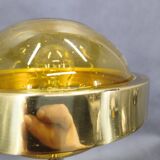 1970s Space Age Table Lamp Brass Glass Kamenický Šenov