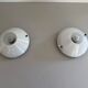 Pair of opal glass wall lights from the mid-century by Lamperti, 1960s, Italy.