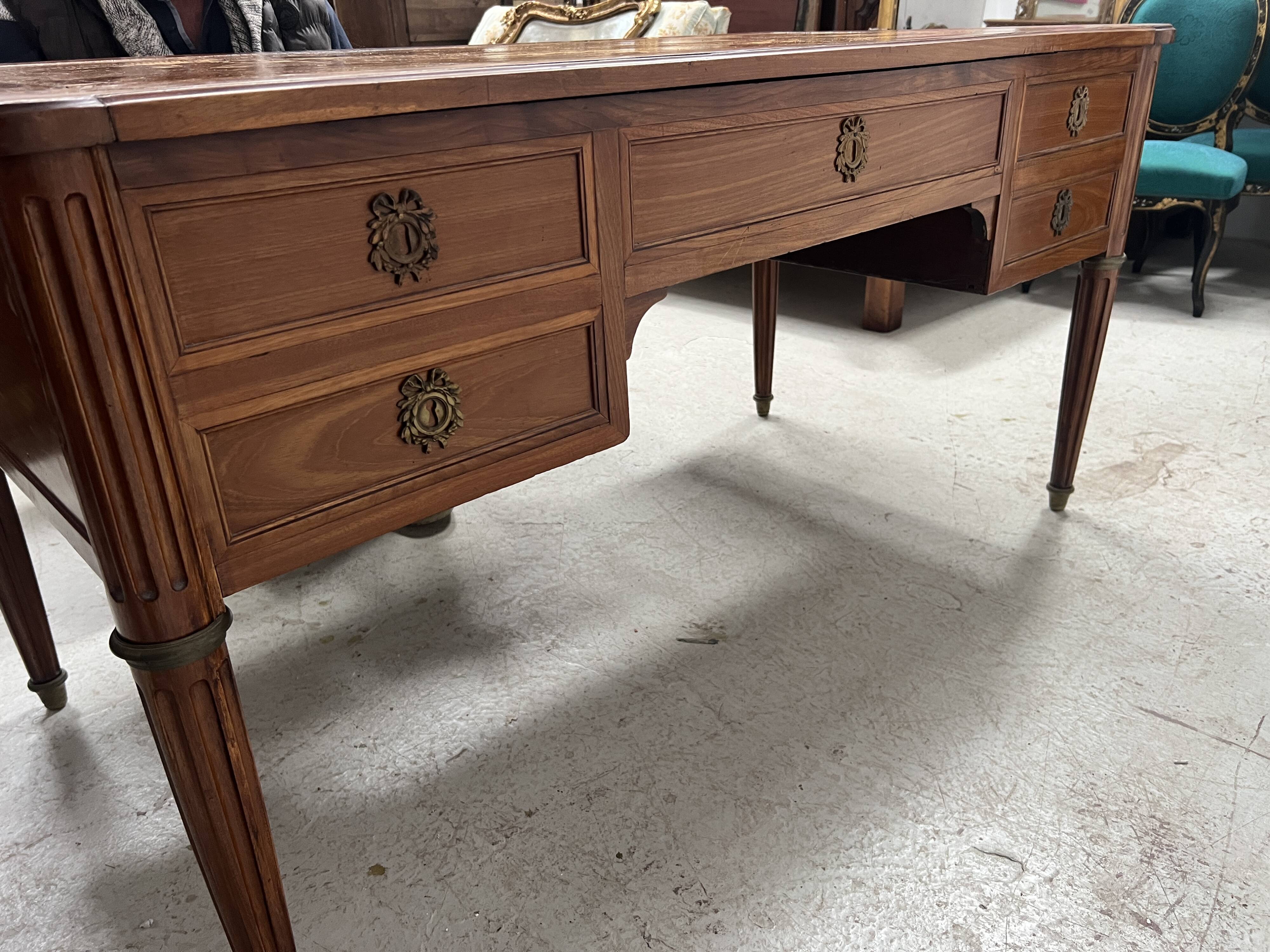 Louis XVI style walnut desk from the late 19th century.