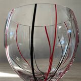 Vintage ball vase in blown glass and glass paste