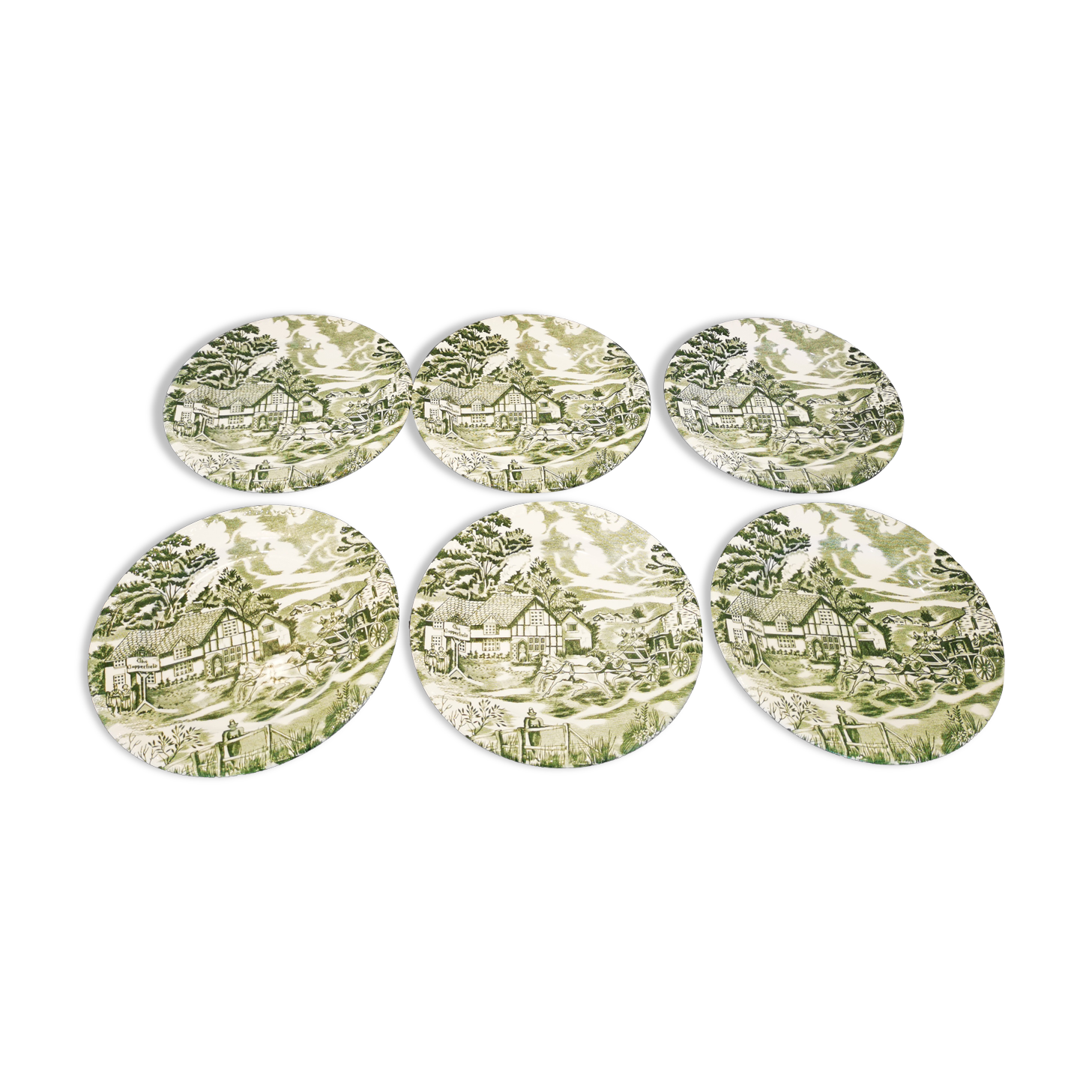 Set of 6 dessert plates English Style Lunéville