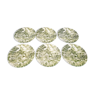 Set of 6 dessert plates English Style Lunéville