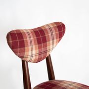 Classic Scottish chair in red burgundy tartan pattern, mid-century, Europe, 1960s.