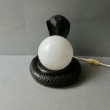 Black cobra and white opaline lamp