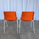 Vintage Overman Meblo Chairs: Orange & Brown Fabric, Stackable - Set of 2