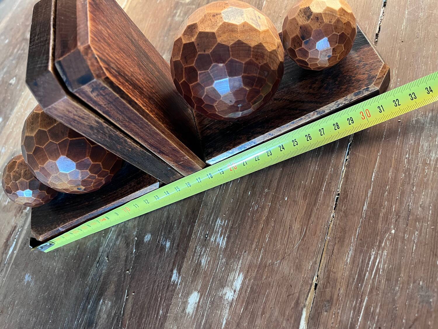 Pair of carved wooden bookends