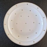 Poral Limoges - Plat creux rond - modèle de fleurs dorées et filet doré - Porcelaine