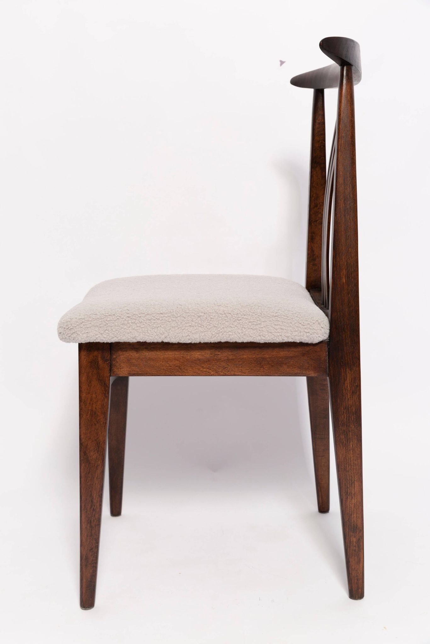 Mid-Century Chair in Boucle and Beech by M. Zielinski, Europe, 1960s