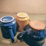 3 glazed terracotta cups with Savoie decoration