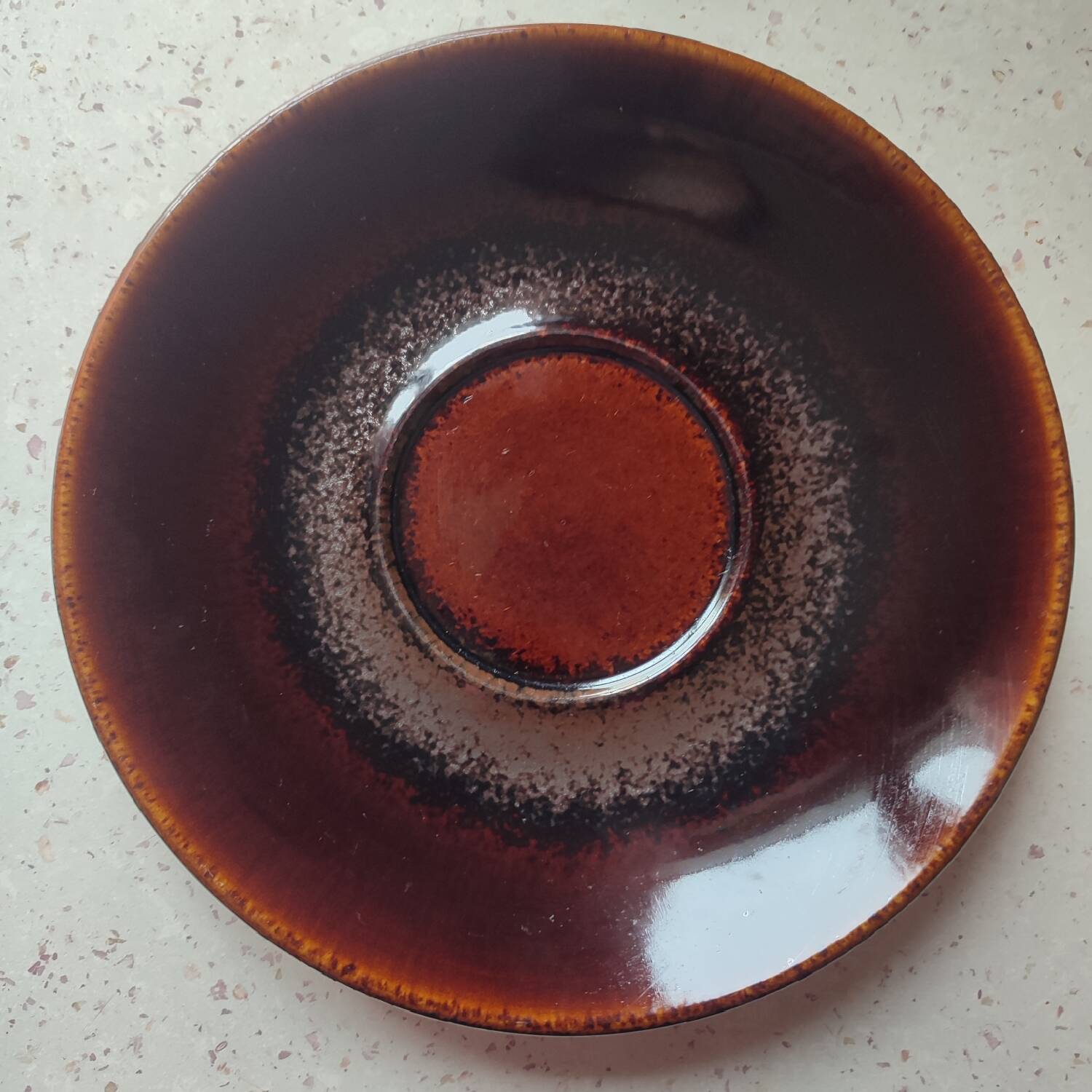 Vintage ceramic plate from Art Grès de l'Arnon France