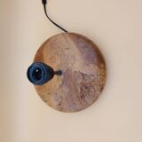Brutalist oak lamp signed