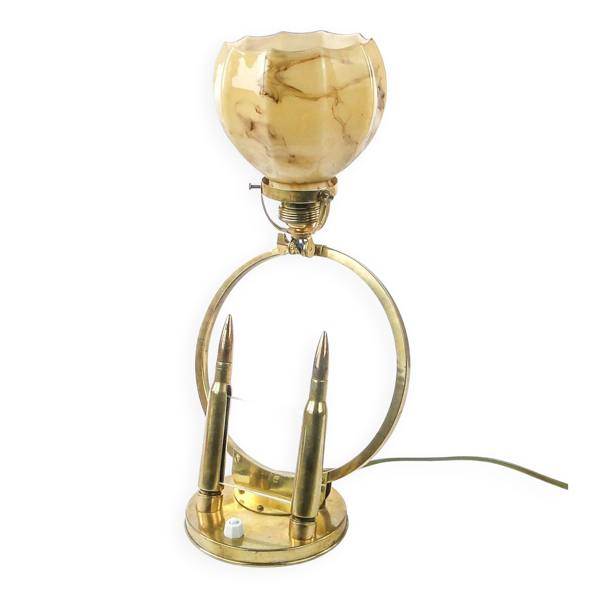 Art Deco table lamp, brass, glass, Germany, 1930s