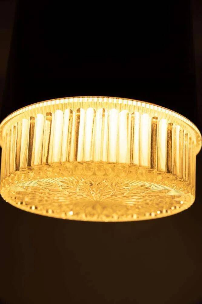 Vintage glass ceiling lamp from the 1960s.