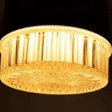 Vintage glass ceiling lamp from the 1960s.