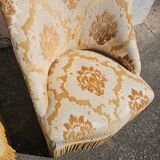 2 French Vintage Crapaud Seater-golden beige Cocktail Chairs 60s