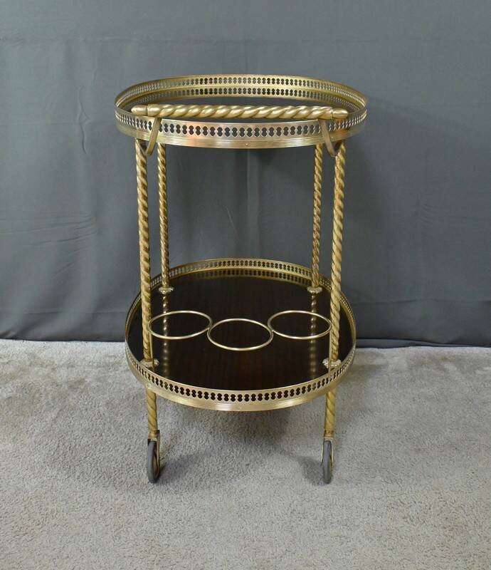Brass Rolling Serving Cart - 1960