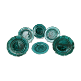 Series of six plates chantournées enamels of Rubelles, mid-nineteenth