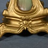 Pair of candelabra in gilded spelter and onyx – 1940