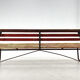 Vintage Industrial Slatted Bench with Original Patina