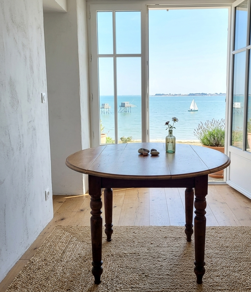 Table XIXth in Elm and Cherry: The Louis-Philippe Elegance