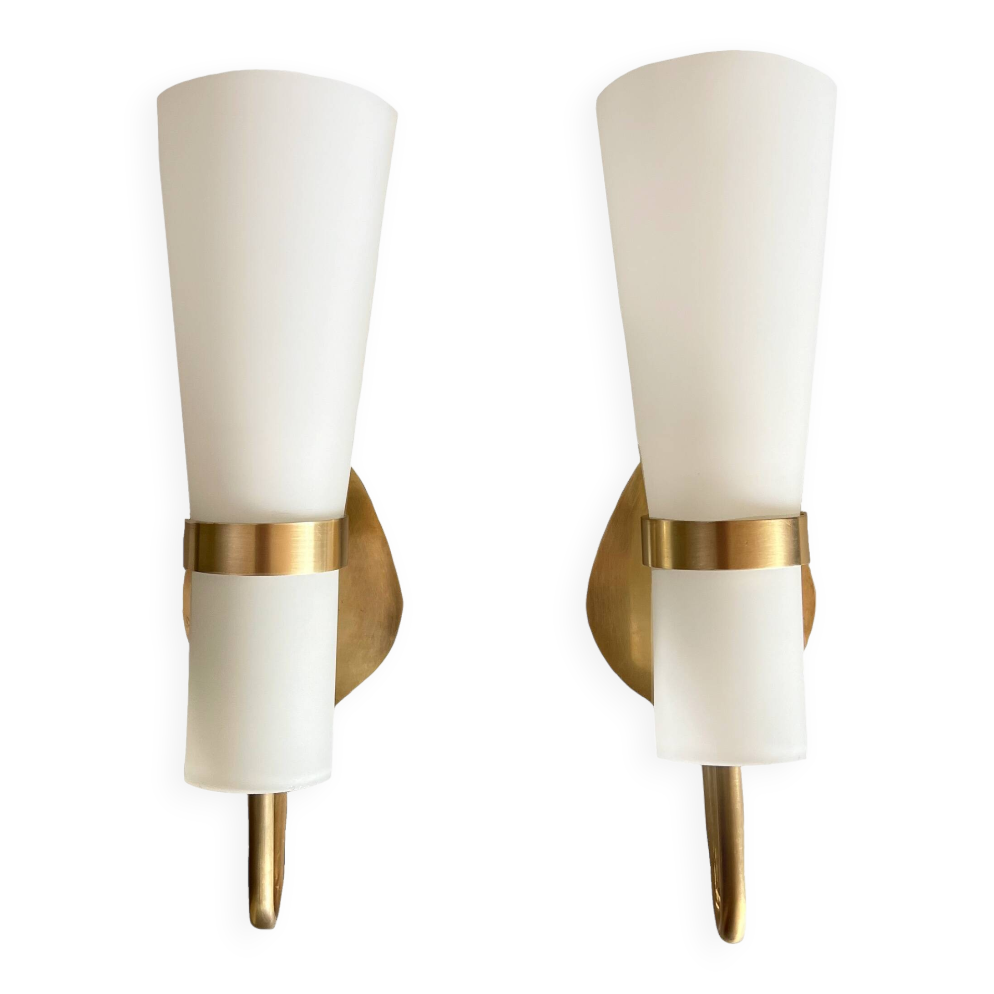 Pair of Mid-Century Glass Sconces