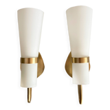 Pair of Mid-Century Glass Sconces