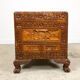 Vintage Chinese carved camphor wood chest on claw feet