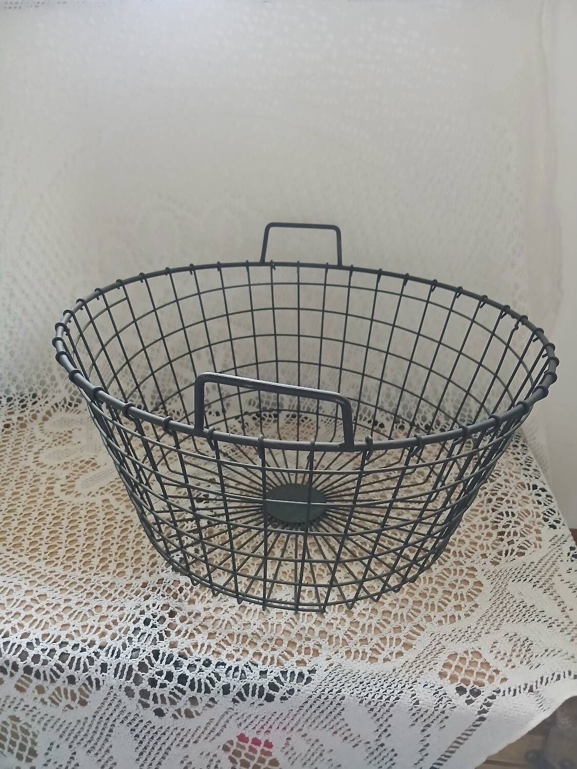 Black metal basket