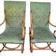 Set de 2 rocking-chairs style thonet en skaï vert