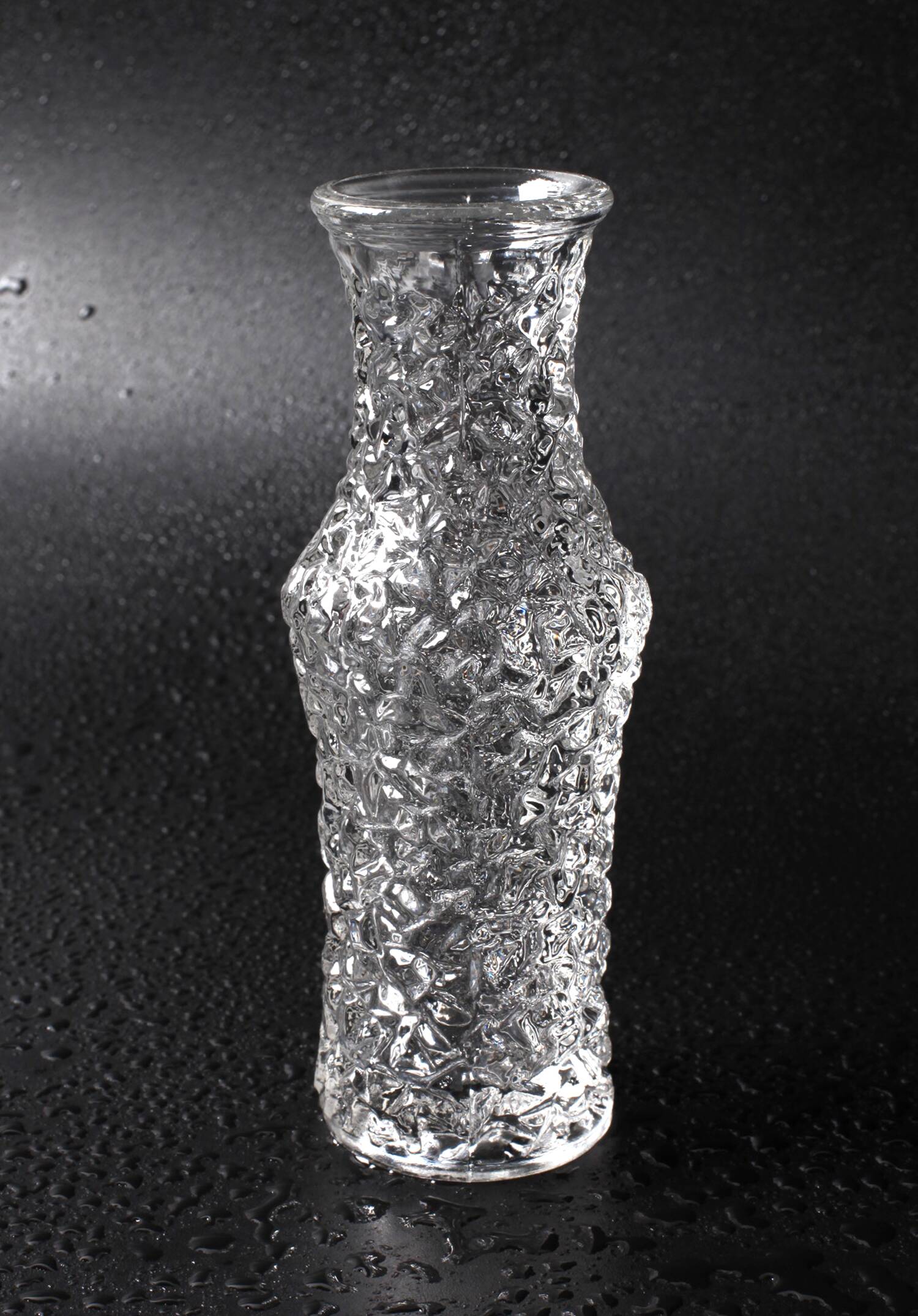 Mid-Century Pressed Glass Vase by Václav Hanuš: Czech Retro Decor