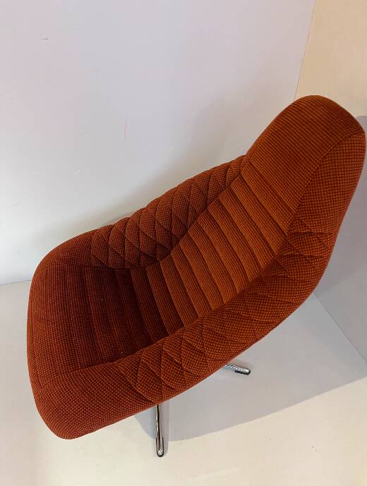 Vintage bucket chair in brick velvet