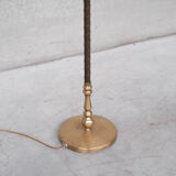 Paire de lampadaires en cuir et laiton milieu du siècle Einar Bäckström