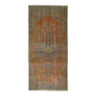 Tapis vintage turc unique tissé à la main - Charme rustique vintage 290 x 140