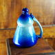 Conical jug with blue glaze and elaborate handle - folk art - early twentieth century