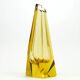 Vase Art Déco, cristal jaune, conçu par J. Hoffmann, Tchécoslovaquie, années 1930.
