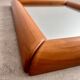Old mirror in solid elm design from the 70s vintage brutalist style