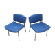 Pair of chairs royal blue Pierre Guariche for Meurop 1950 s